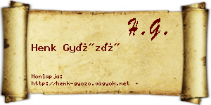 Henk Győző névjegykártya